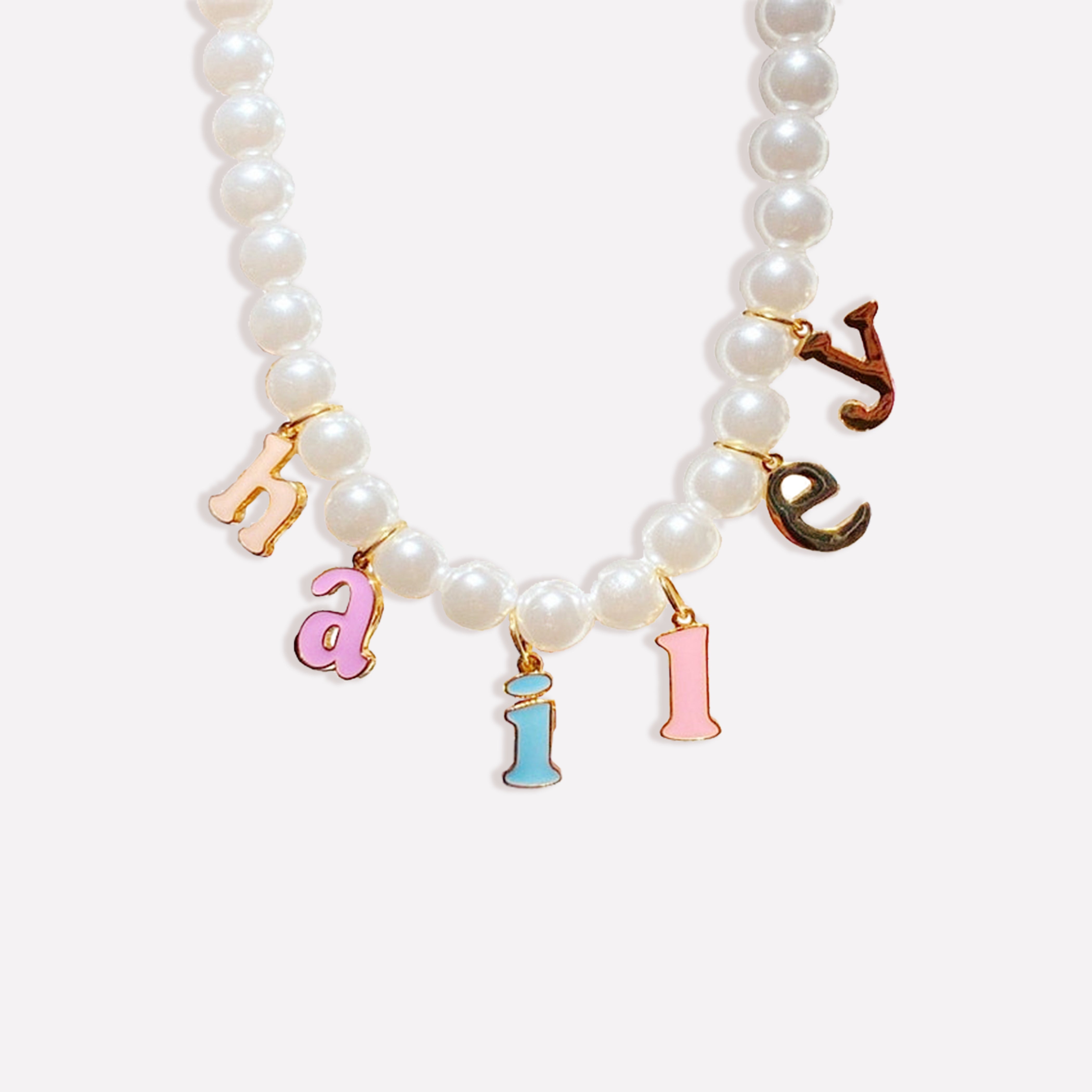 Candy Pearl Letter Custom Necklaces