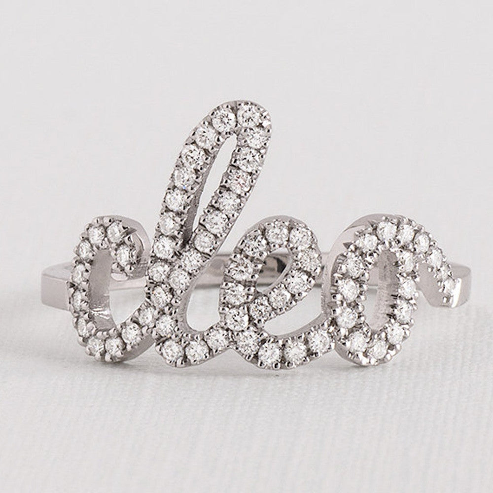 Zircon Crystal Custom Name Ring